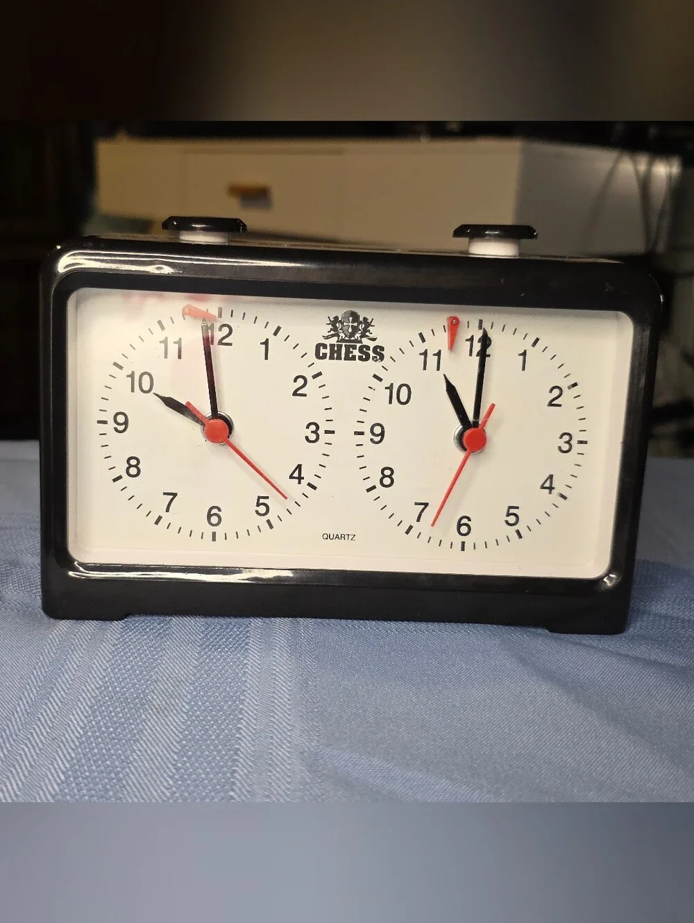 Quartz Analog Chess Game Timer Clock Dual Display Battery Op Tested Working